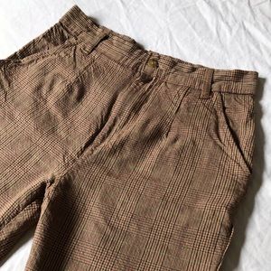 Urban Outfitters Brown Plaid Cropped Pants